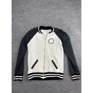 Spiritual Gangster Jacket Womens Extra Small White Black Gold Heart Yoga Zip USA